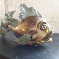 Art Deco Bronze Fish Sculpture
