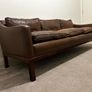 Brown Leather The President Mid Century Sofa by Ingemar Thillmark for OPE-Mobler Image 3