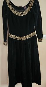 Vintage Monsoon Velvet Black Dress