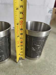 SET OF 2  Vintage Mullingar pewter CUPS 9 CM TALL,