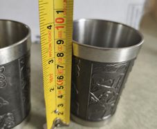 SET OF 2  Vintage Mullingar pewter CUPS 9 CM TALL,