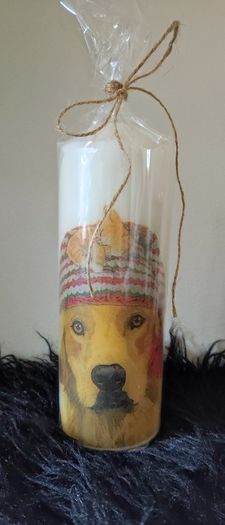 XL Handmade decorative candle golden retriever