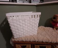 Large white woven basket