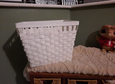Large white woven basket