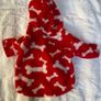 Dog Hoodie Jacket Red With Bones Size S! Image 2