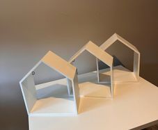 Set of 3 house shaped wall shelves