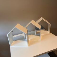 Set of 3 house shaped wall shelves