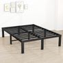 King Size Bed Frame, 36cm High Metal Platform Bed Frames Kingsize with Storage Under Bed/Steel Slats Mattress Base, No Box Spring Needed, Enhanced Support Noise Free, Black Image 4