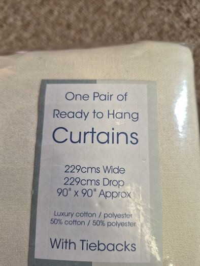 cream fully lined curtains