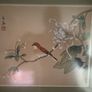 Pair of Vintage Framed Asian Floral & Bird Prints / Paintings (29 x 26.5 cm) Image 5