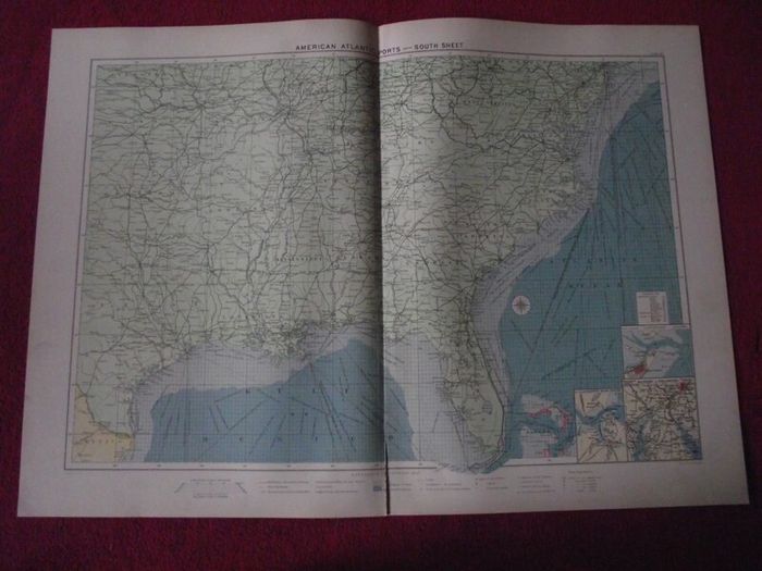 30 X Maps & Charts from Philip's Mercantile Marine Atlas of the World - Fourth Edition 1913