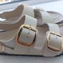 Birkenstock Milano Cream Patent Leather Sandals Image 3