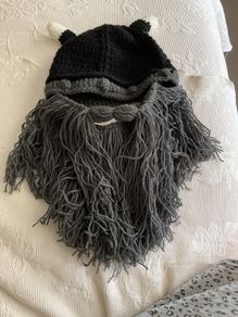Hand Knitted Fancy Dress Halloween Viking Hat and Beard