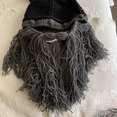 Hand Knitted Fancy Dress Halloween Viking Hat and Beard
