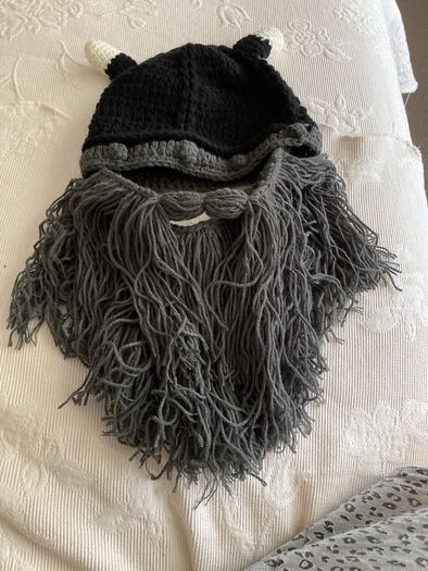 Hand Knitted Fancy Dress Halloween Viking Hat and Beard