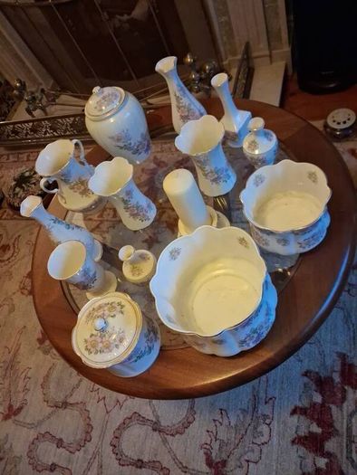 Royal Tara Vintage Pink Floral China Collection of 14 Pieces