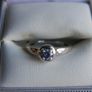 Vintage 9ct White Gold 375 & Blue Sapphire Stacker Ring 2,78g size N Image 3