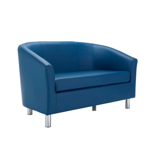 Tub Waiting room / Reception 2 seater sofa metal feet - Faux Leather