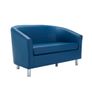 Tub Waiting room / Reception 2 seater sofa metal feet - Faux Leather Image 5