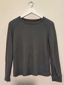 Grey Waffle Jumper Top Size S!