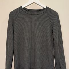 Grey Waffle Jumper Top Size S!