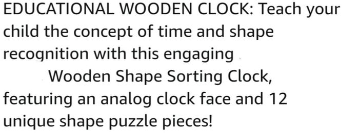 Wooden Educational Toy Clock (1465) 1