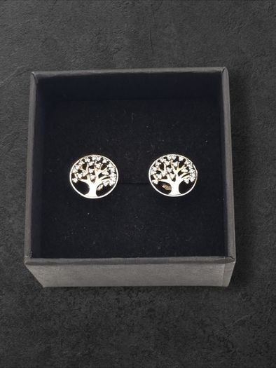 Vintage 925 Sterling Silver Tree Of Life Earrings