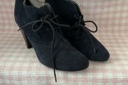 ankle  oasis navy suede laced heel boot shoe size 39