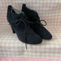 ankle  oasis navy suede laced heel boot shoe size 39