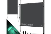 100 x 310cm Vertical Awning for Outdoors, Extendable &amp; Opaque | Vertical Awning with Hand Crank, No Drilling Required | Balcony Privacy Screen &amp; Wind Protection for Garden &amp; Terrace, Waterproof