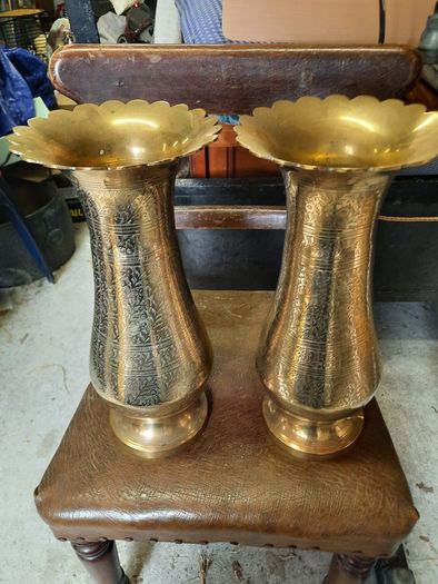 Large brass vases