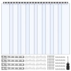 Strip Curtain PVC Door Curtain 121.9 cm x 243.8 cm Cooler Freezer Clear Plastic