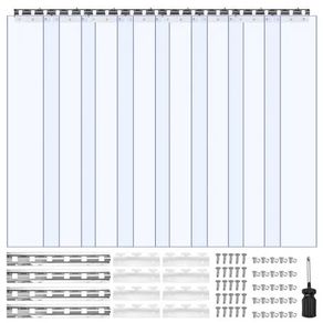 Strip Curtain PVC Door Curtain 121.9 cm x 243.8 cm Cooler Freezer Clear Plastic