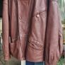 oversized brown leather jacket vintage Image 4