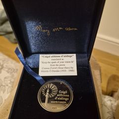 Rare Irish Presidential Centenarian Silver Medallions 2010 & 2011 with Official Letter