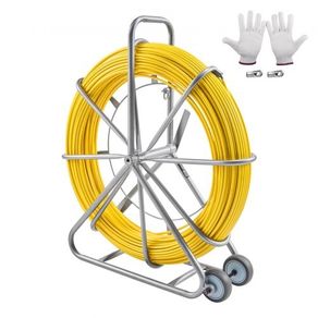 Fish Tape Puller Fiberglass 200mx7,9mm (656 ft 5/16 in) Wire Cable Running Duct Rodder