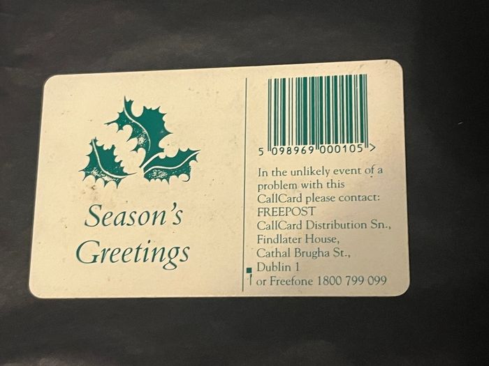 1990's Christmas theme telecom eireann call cards x 3