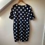 Hobbs London Astraea Navy Blue & Ivory Polka Dot Shift Dress  UK 14 Image 4