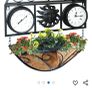 Vintagr Kingfisher Decorative Wall Planter with Clock and Thermometer Image 2