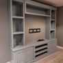 Large custom-built fitted media wall / TV unit in very good used condition. Image 7