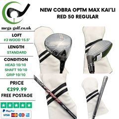 New Cobra OPTM Max #3 Wood 15.5 Degree / Kai`li Red 50 Regular