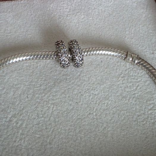 Pandora sparkly clear,spacer charms very good condition hallmarked