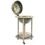 Globe Bar Wine Stand Eucalyptus Wood Blue Image 2