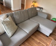 DFS Lydia 3 Seater L-Shaped Sofa Bed & Footstool Professionally Cleaned