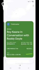 tickets for an evening with Roy Keane