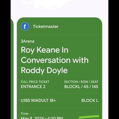 tickets for an evening with Roy Keane