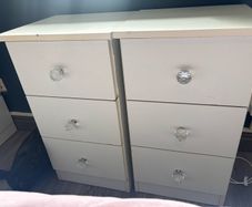 two 3 drawer chest of drawers