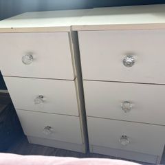 two 3 drawer chest of drawers