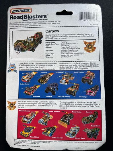 Matchbox RoadBlasters - Carpow Support Offense Rank 7