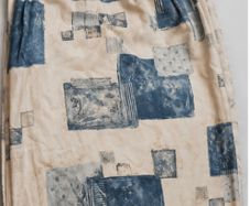 Blue and cream curtains